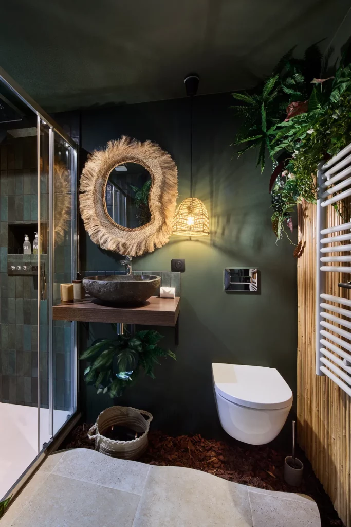 Miroir en rotin de la salle de bain – Jungle Room